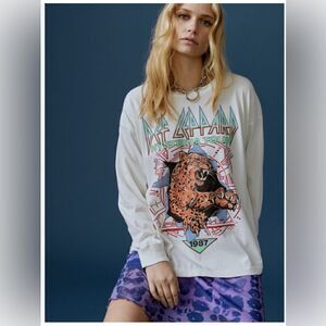 DAYDREAMER x free people Def Leppard long sleeve band T  NWT Large